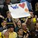A Michigan fan holds a sign in support of head coach John Beilein from the stands in the second half of the second round of the NCAA tournament at the Palace in Auburn Hills on Thursday, March 21, 2013. Melanie Maxwell I AnnArbor.com